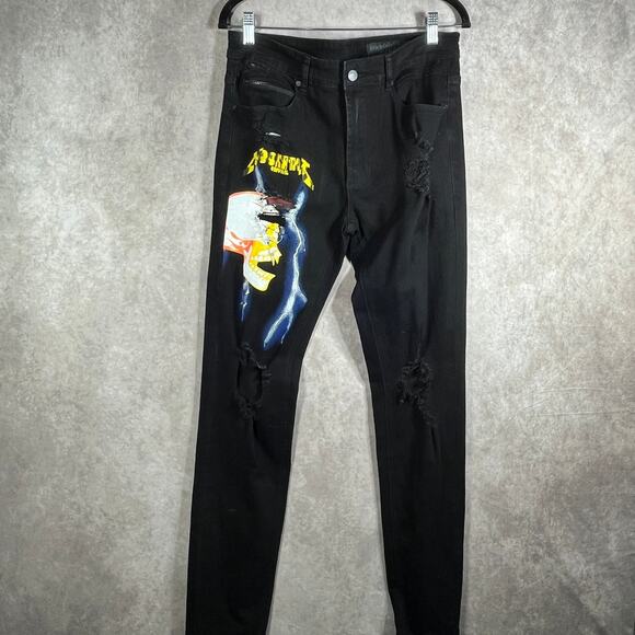 Rockstar Original Ultra Slim Jean Mens 32 Oscar Black Natural Selection 2.0 Rock - Picture 1 of 12
